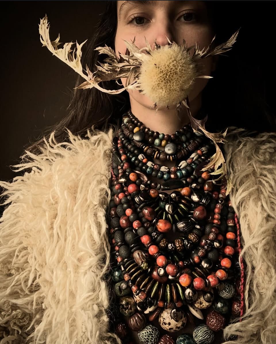 Portrait of Korytsia, Ukrainian ceramic artist, in her studio